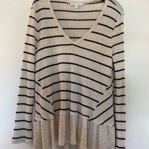 Anthropologie long sleeve peplum waffle top